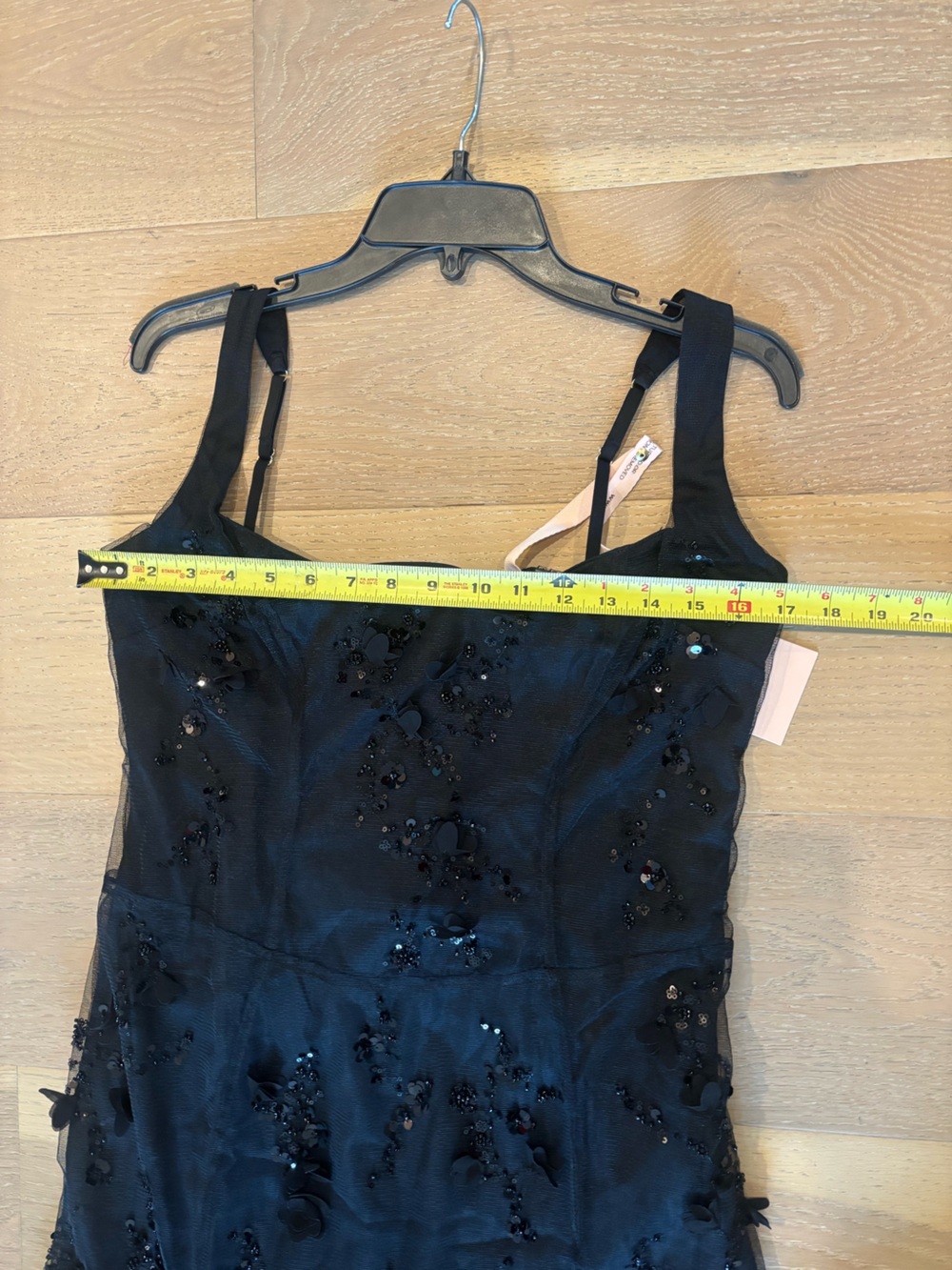 Oh Polly Vasanta Embellished Appliqué Soft-Scoop Corset Gown 10 Black NWT Maxi - Picture 11 of 14